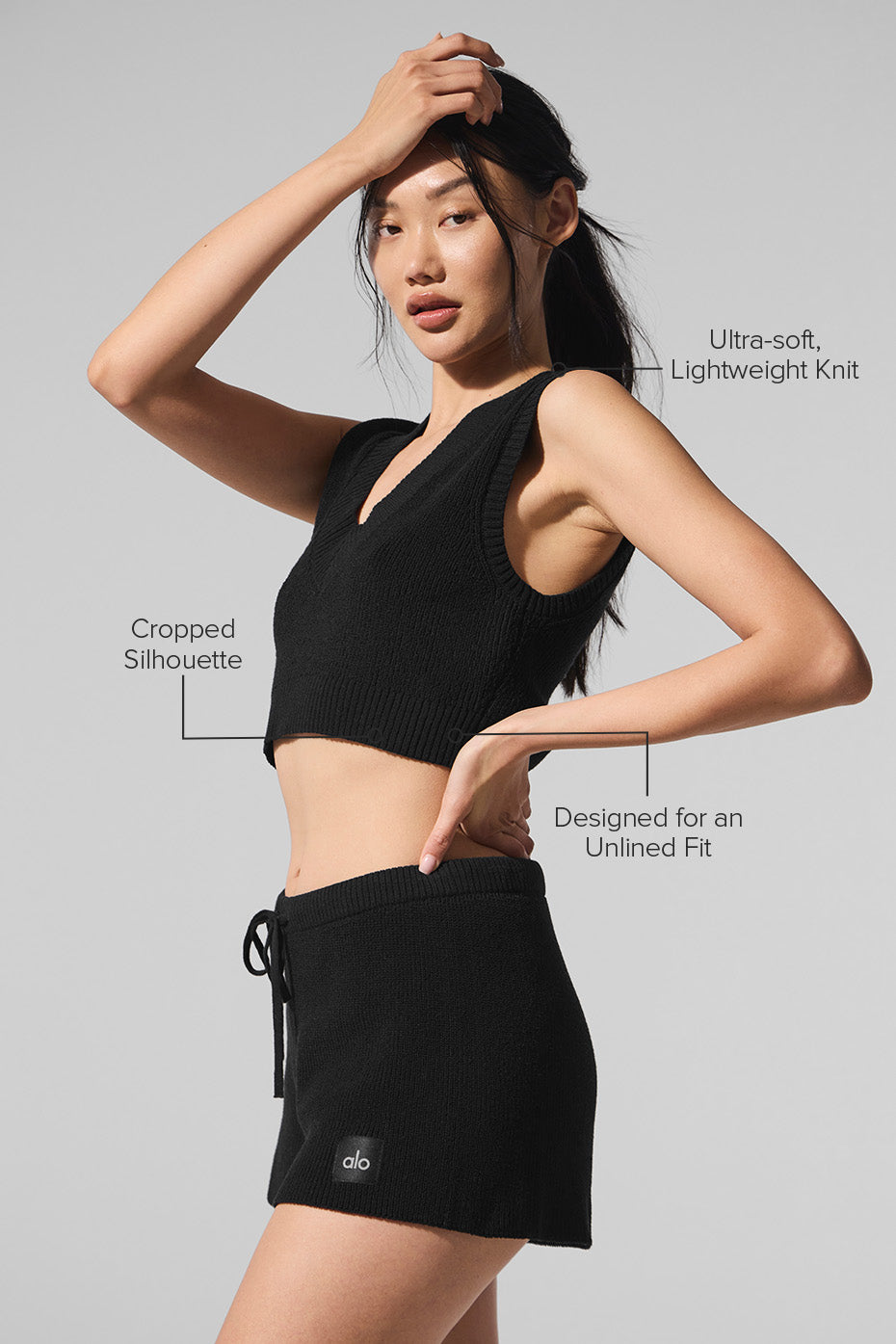 Alo Yoga Supernatural Sweater Tank-Black