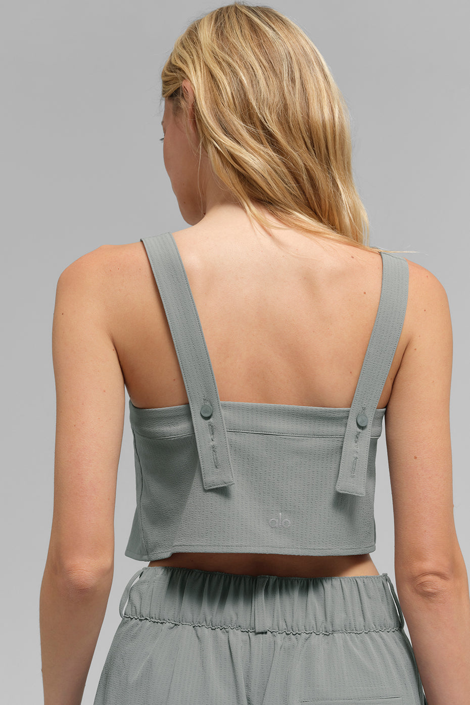 Alo Yoga Cropped Dreamscape Tank-Lunar Grey