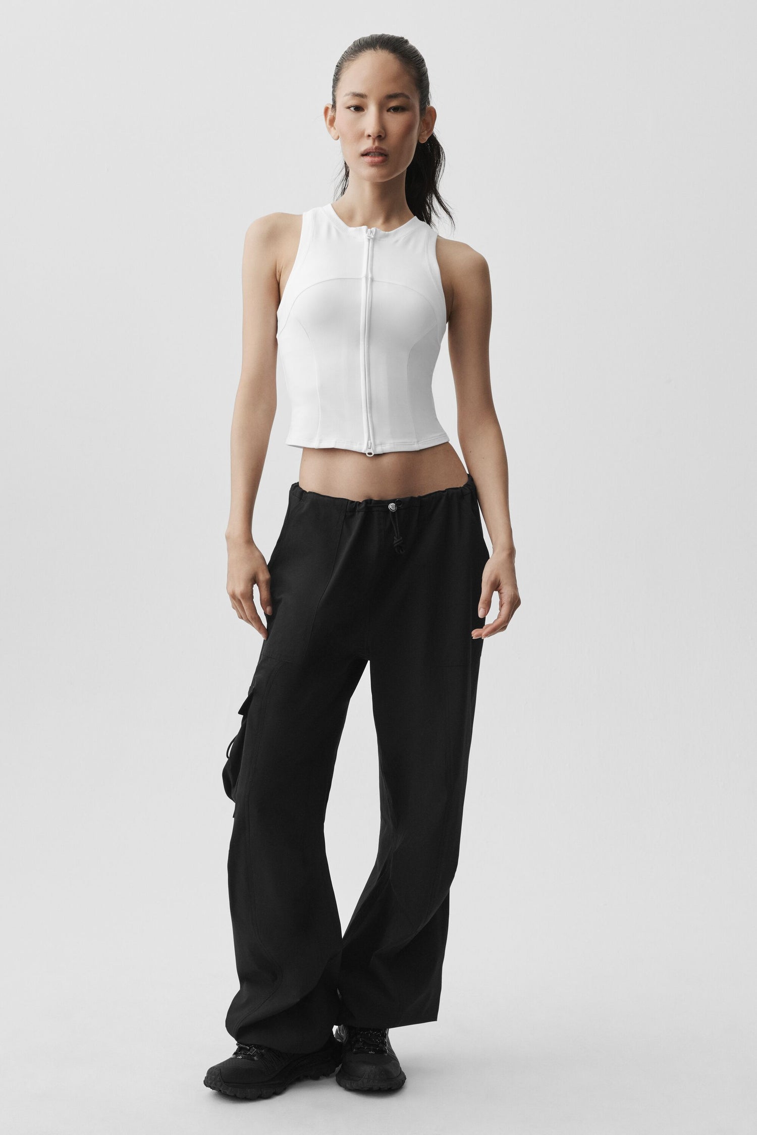 Alo Yoga Alosoft Level Up Full Zip Tank-White – Kanadadan Kapına