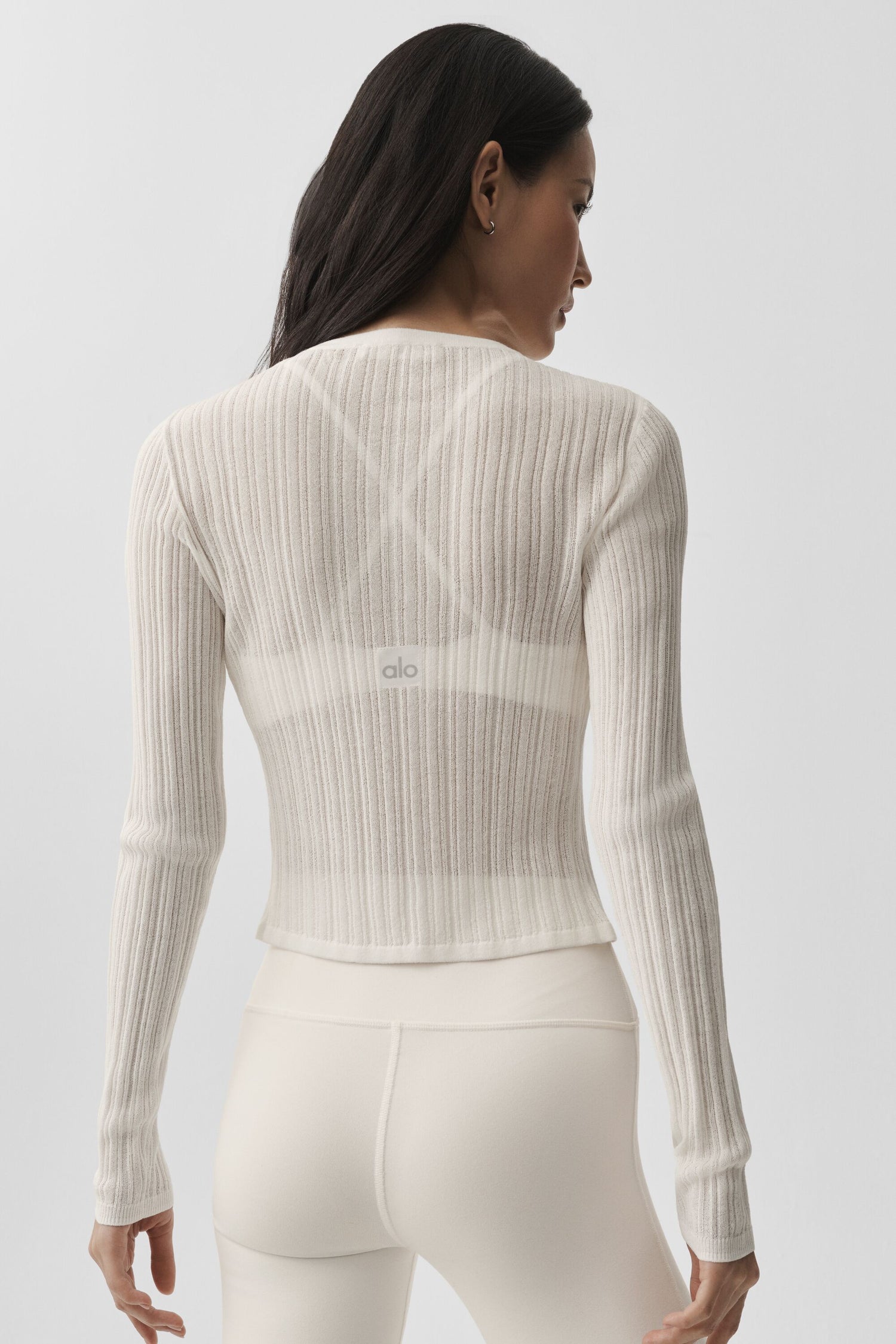 Alo Yoga Sweater Sunlit Cardigan- Ivory