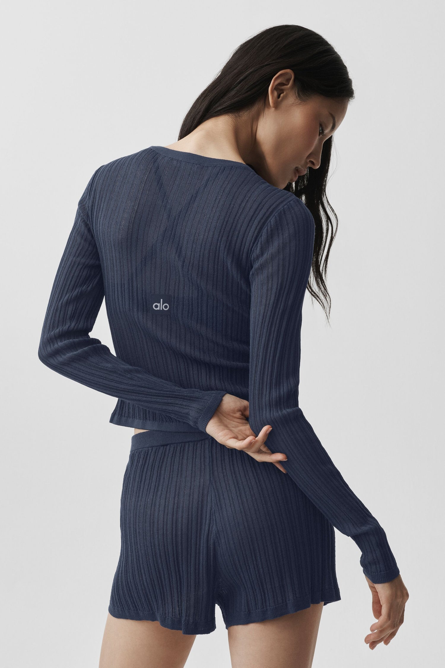 Alo Yoga Sweater Sunlit Cardigan-Navy