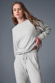 Alo Yoga Soho Pullover  -  Athletic Heather Grey