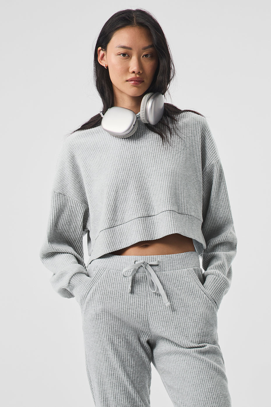 Alo Yoga Women's Muse Hoodie  -  Athletic Heather Grey