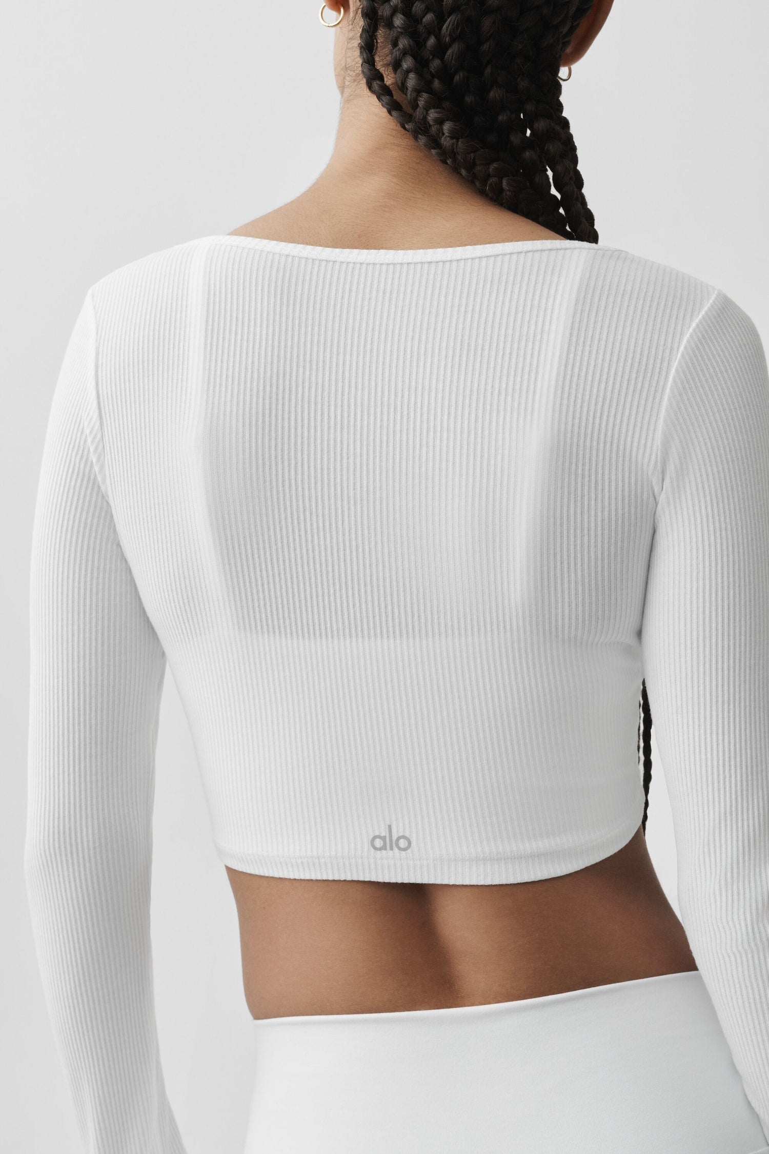 Alo Yoga Ribbed Cropped Whisper Cardigan-White – Kanadadan Kapına