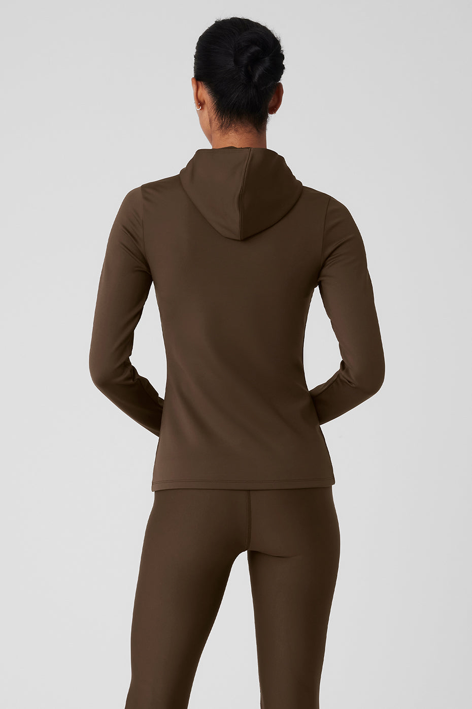 Alo Yoga Airlift Winter Warm Hooded Runner-Espresso