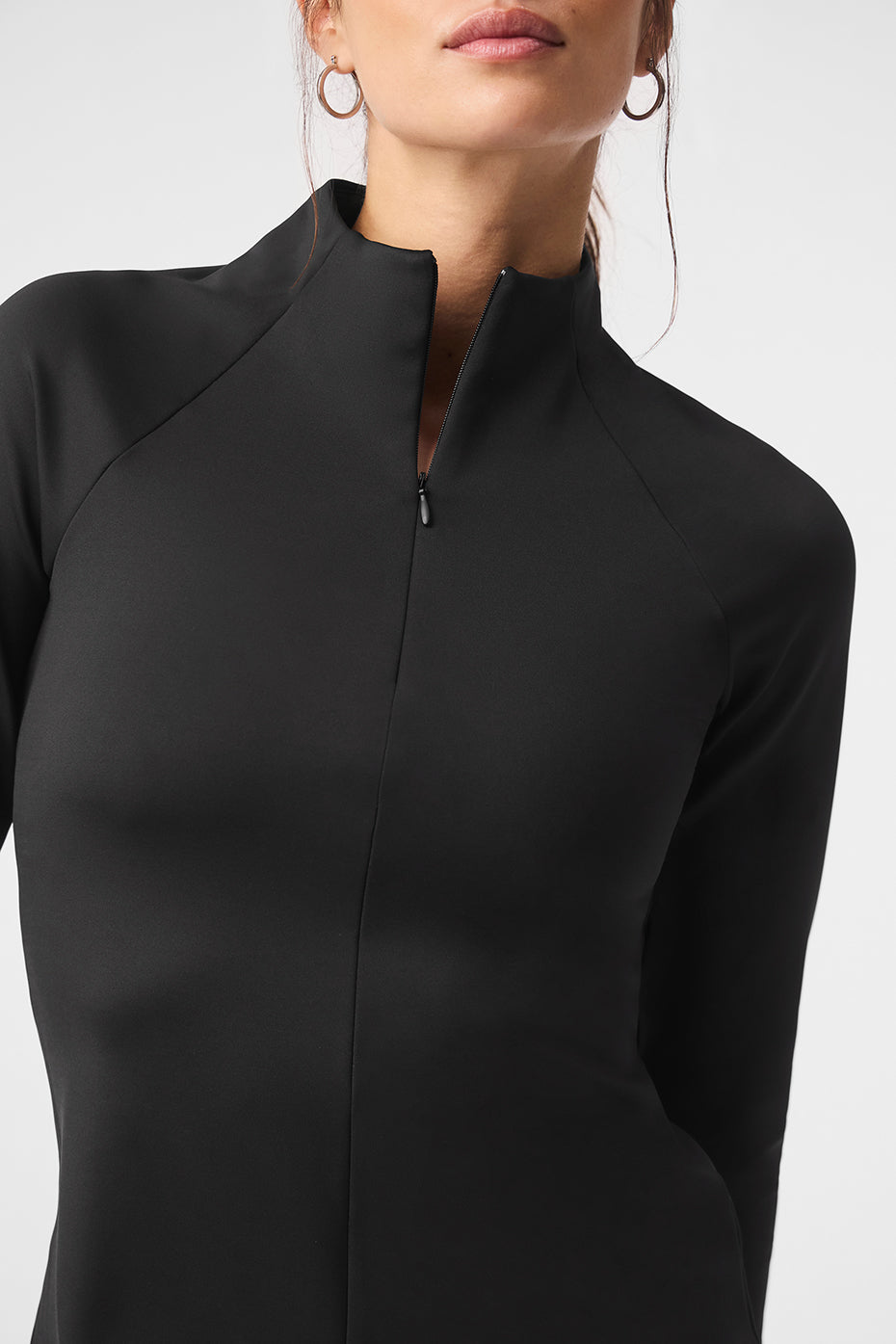 Alo Yoga Airlift Winter Warm 1/4 Zip Long Sleeve  -  Black