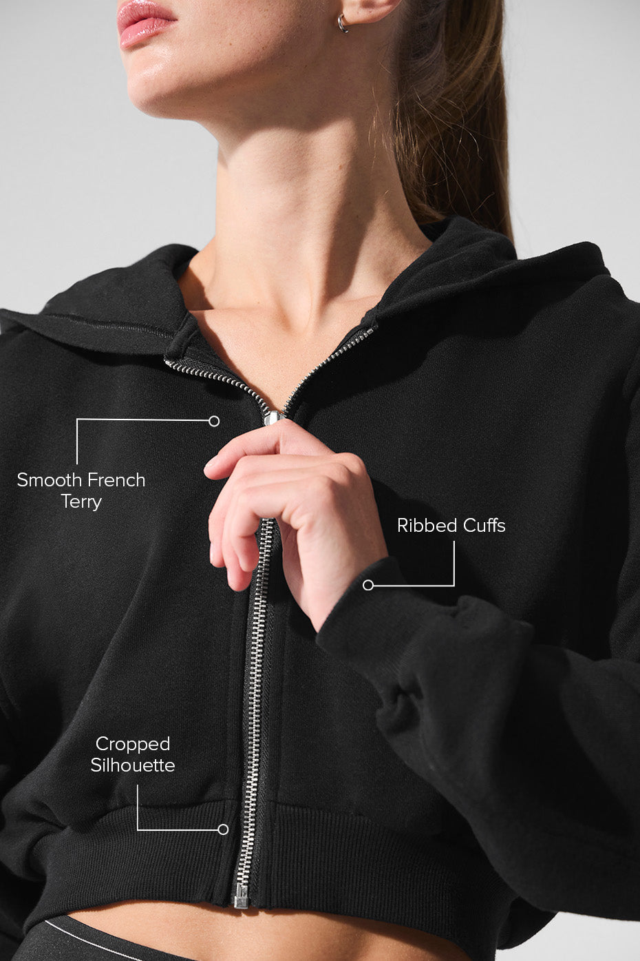 Alo Yoga Women's Sweet Escape Zip Up Hoodie - Black – Kanadadan Kapına