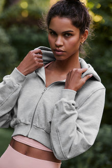 Alo Yoga Women's Sweet Escape Zip Up Hoodie - Athletic Heather Grey