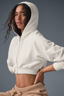 Alo Yoga Women's Sweet Escape Zip Up Hoodie - Ivory