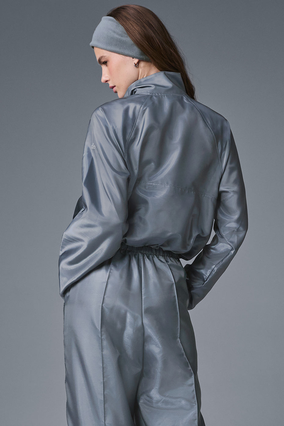 Alo Yoga Cropped Afterglow Pullover-Steel Grey