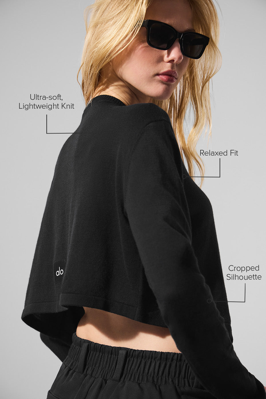 Alo Yoga Supernatural Sweater Cardigan-Black