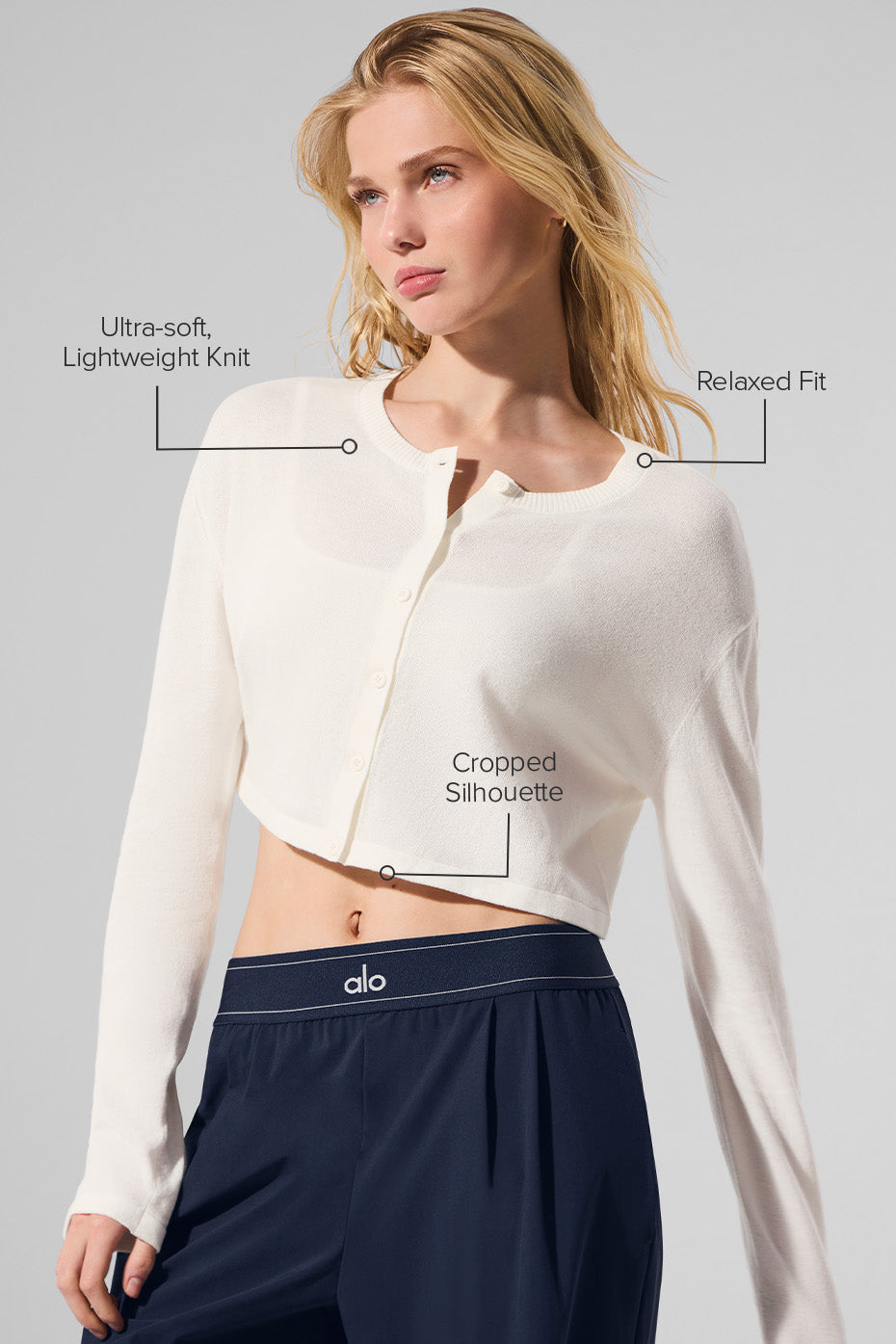 Alo Yoga Supernatural Sweater Cardigan- Ivory