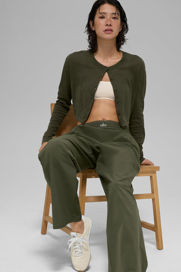 Alo Yoga Supernatural Sweater Cardigan - Green Olive – Kanadadan