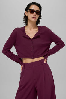 Alo Yoga Supernatural Sweater Cardigan  -  Burgundy