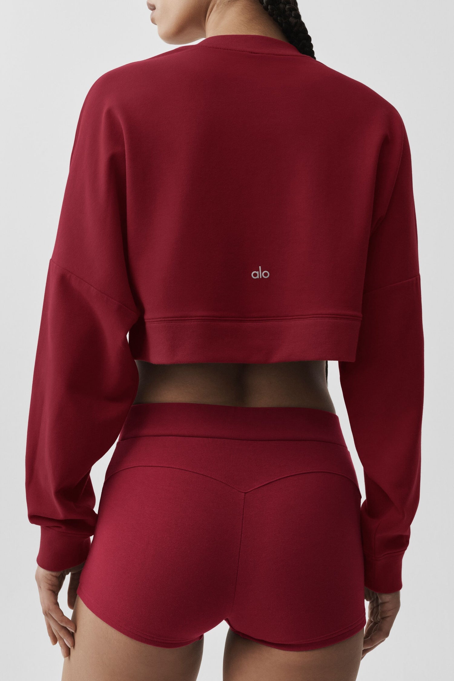 Alo Yoga Cropped Sway Crew Neck Pullover  - Summer Romance Red
