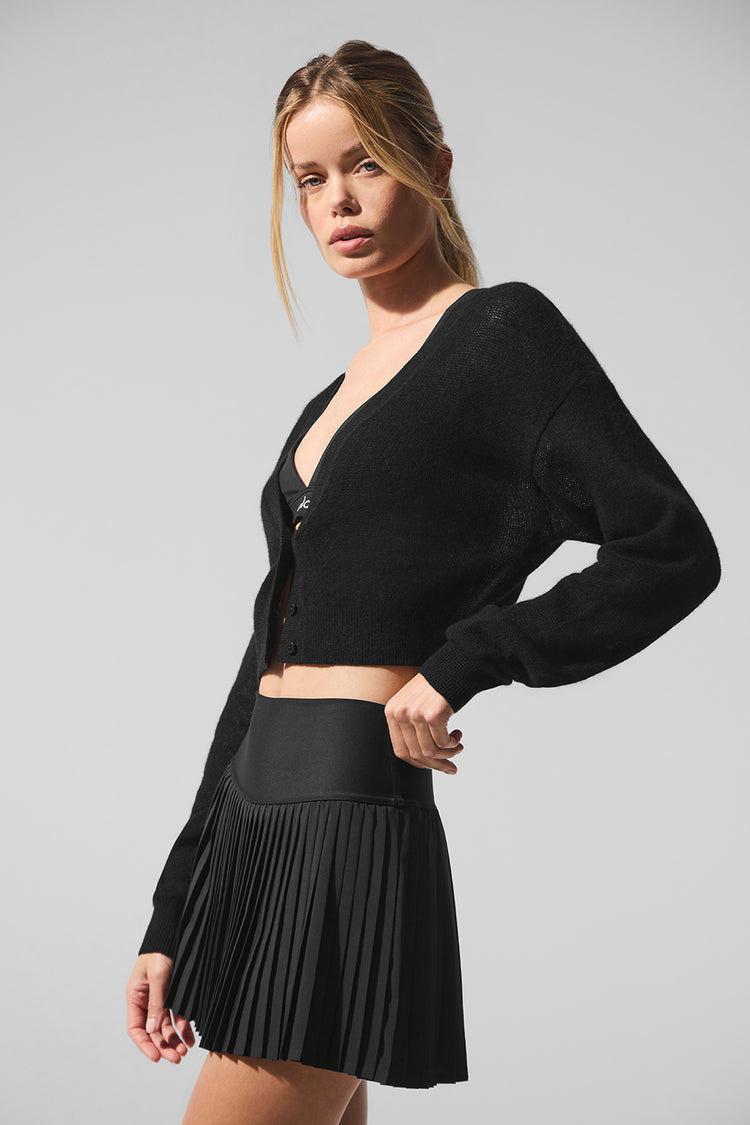 Alo Yoga Sheer Cashmere Cropped Cardigan - Black – Kanadadan Kapına
