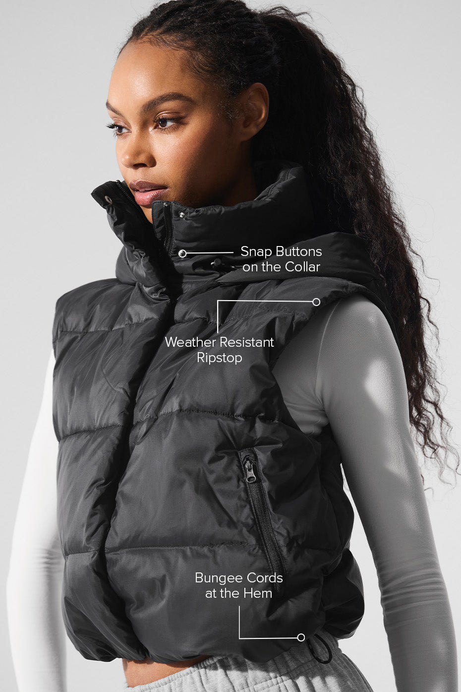 Alo Yoga Women Gold Rush Puffer Vest - Black – Kanadadan Kapına