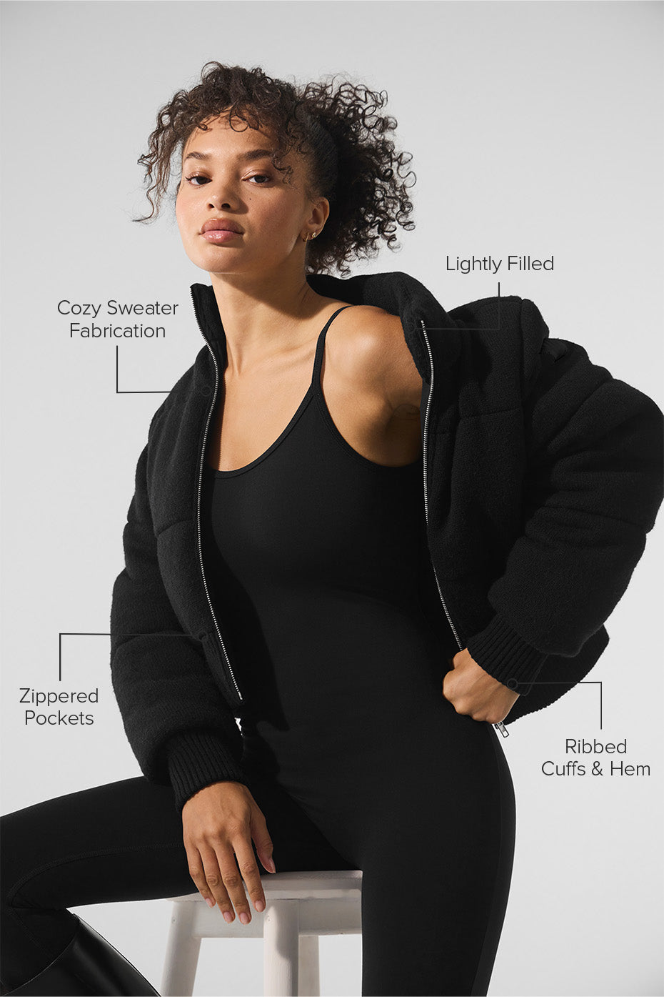 Alo Yoga Women Darling Sweater Puffer - Black