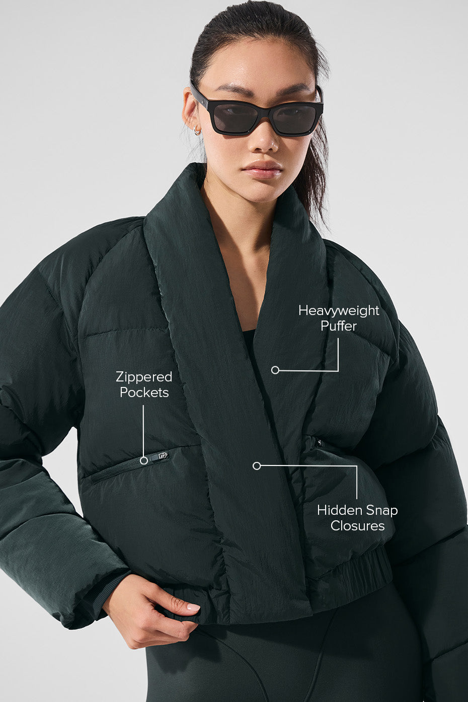 Alo Yoga Women Stargazing Puffer - Charcoal Green