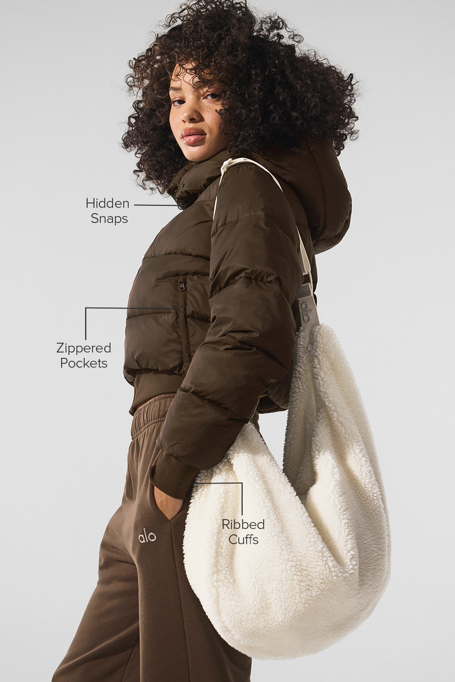 Alo Yoga Women Foxy Puffer Jacket - Espresso