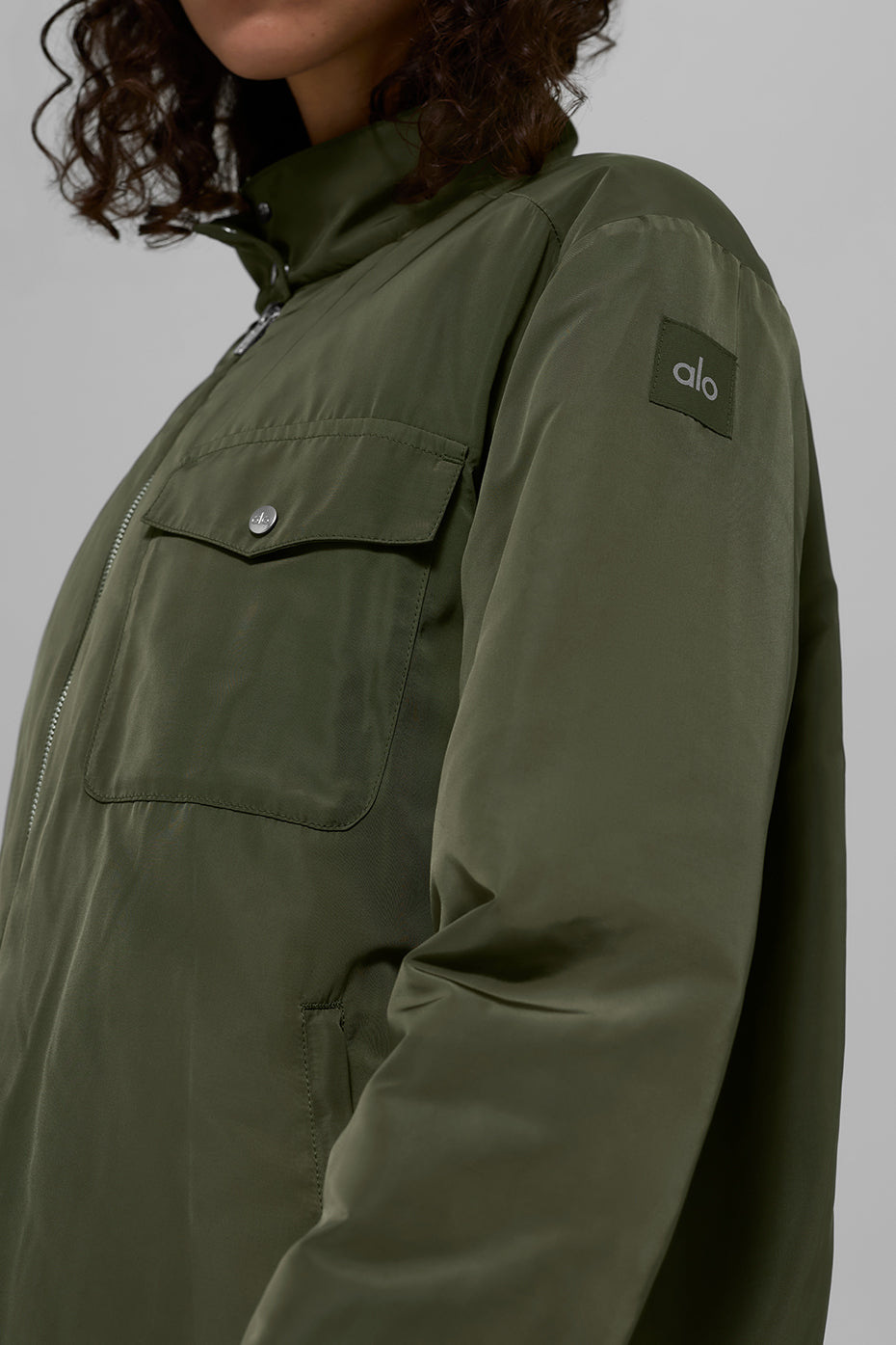 Alo Yoga Work It Bomber  -  Green Olive