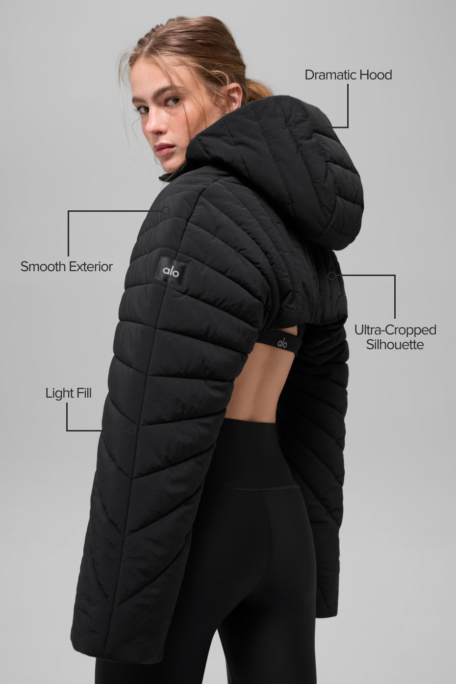 Alo Yoga Women Quilted Starlight Puffer Shrug - Black
