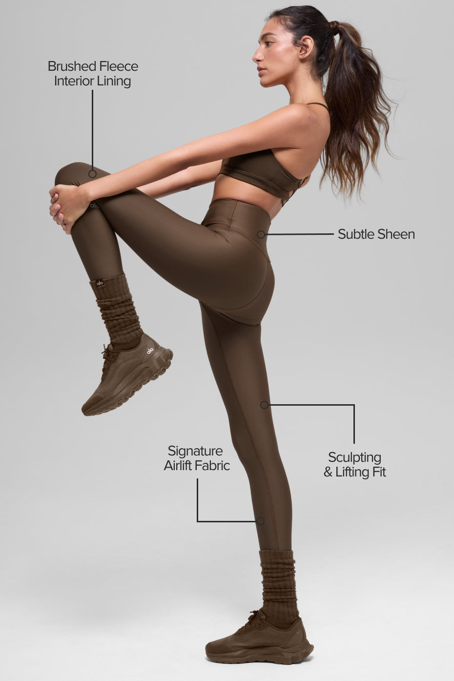 Alo Yoga Airlift Winter Warm High-Waist Legging- Espresso