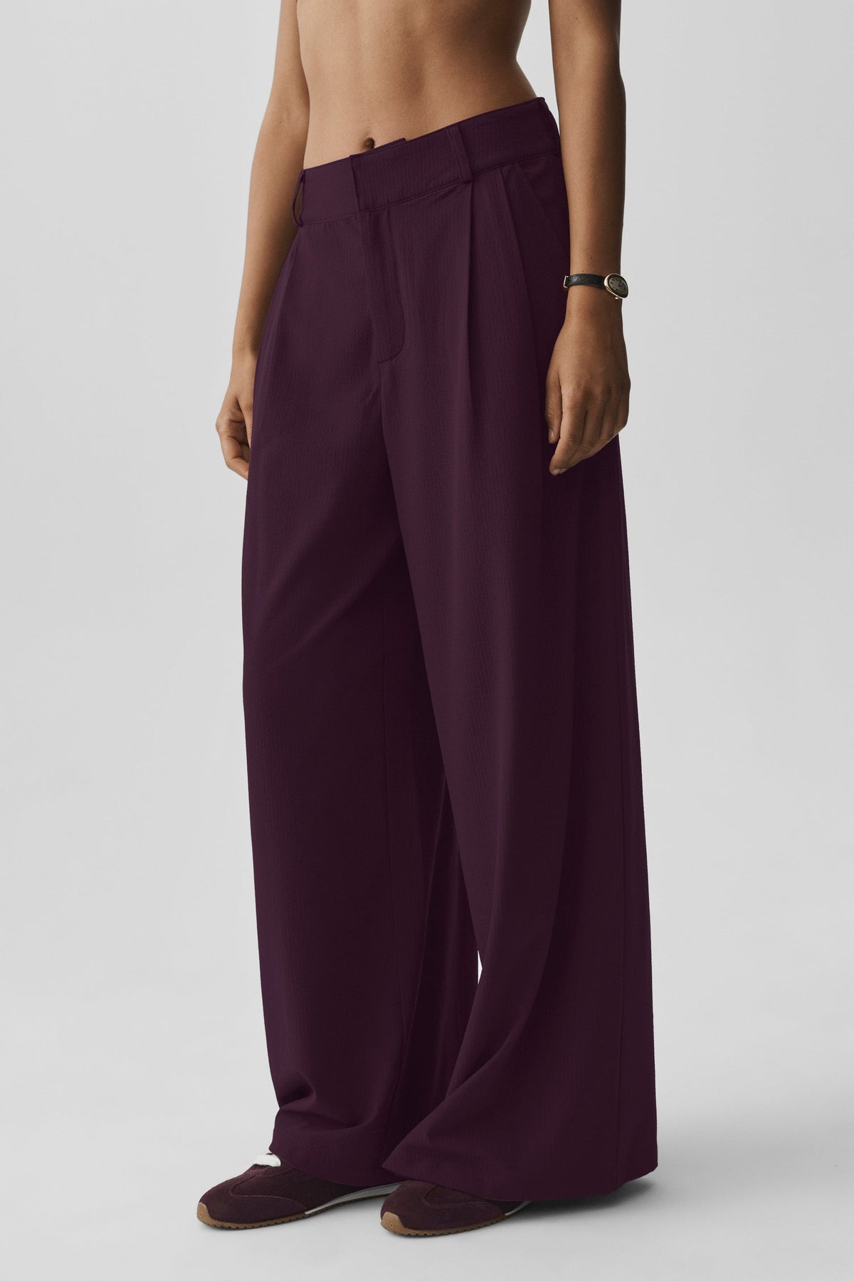 Alo Yoga High-Waist Dreamscape Trouser (Long)-Rich Bordeaux
