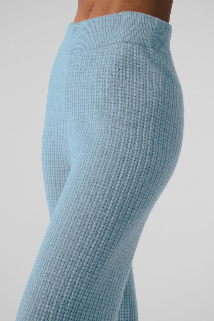Alo Yoga Cashmere High-Waist Plush Waffle Pant- Celestial Blue Heather