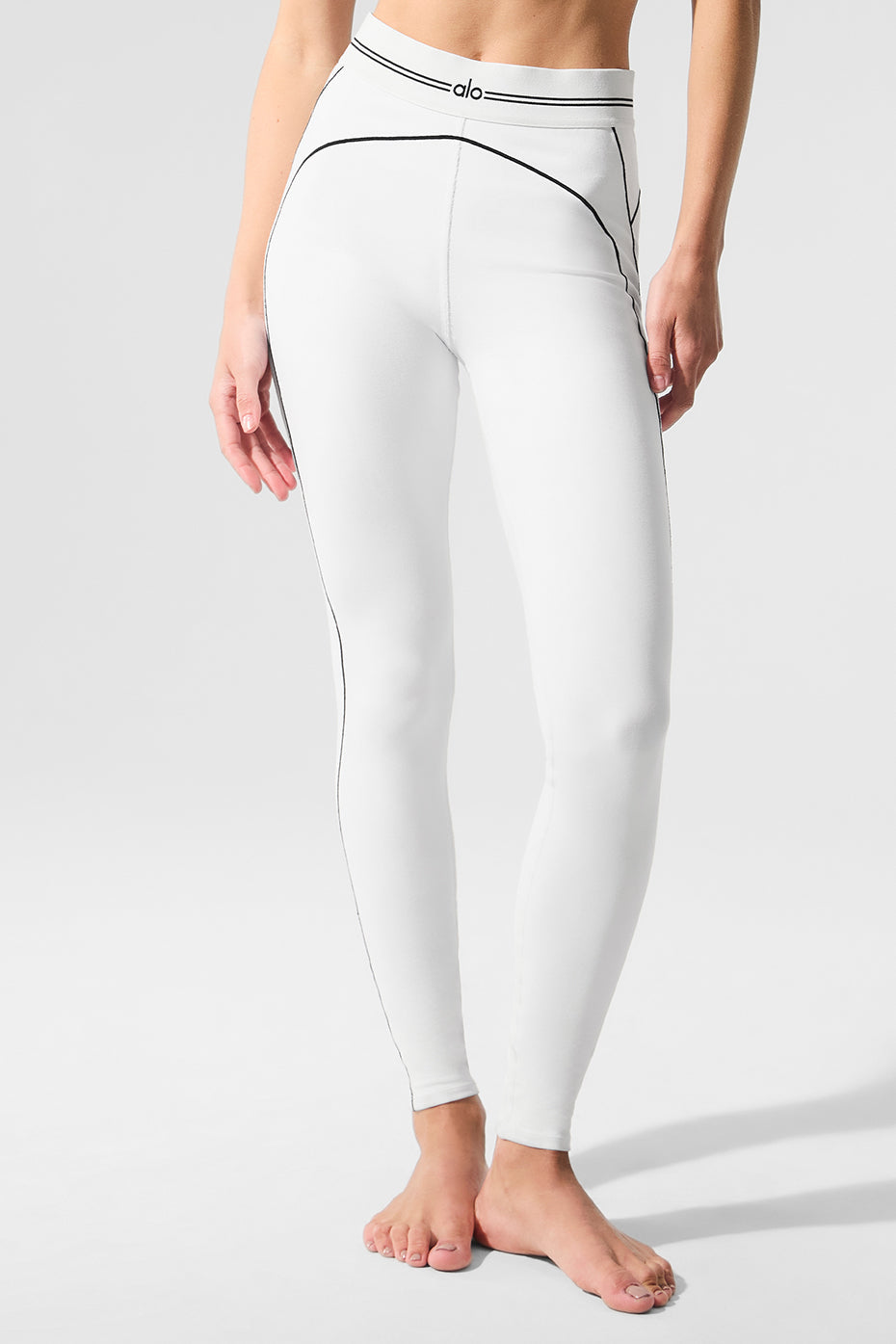 Alo Yoga Airbrush High-Waist Heart Throb Legging - White/Black