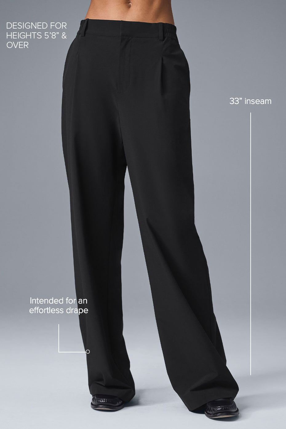 Alo Yoga  33" Inseam High-Waist Pursuit Trouser (Long) Black