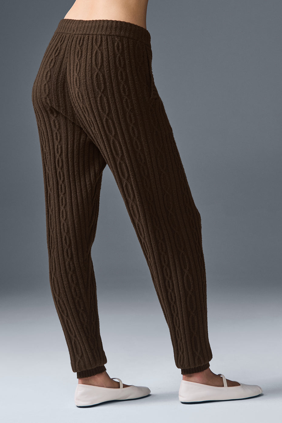 Alo Yoga Cable Knit Winter Bliss Pant-  Espresso