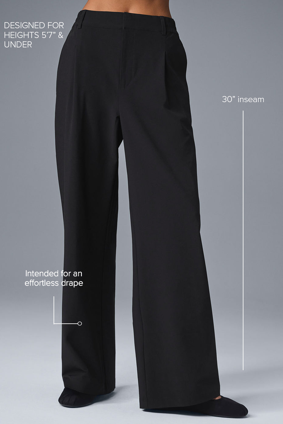 Alo Yoga 30" Inseam High-Waist Pursuit Trouser (Regular) Black