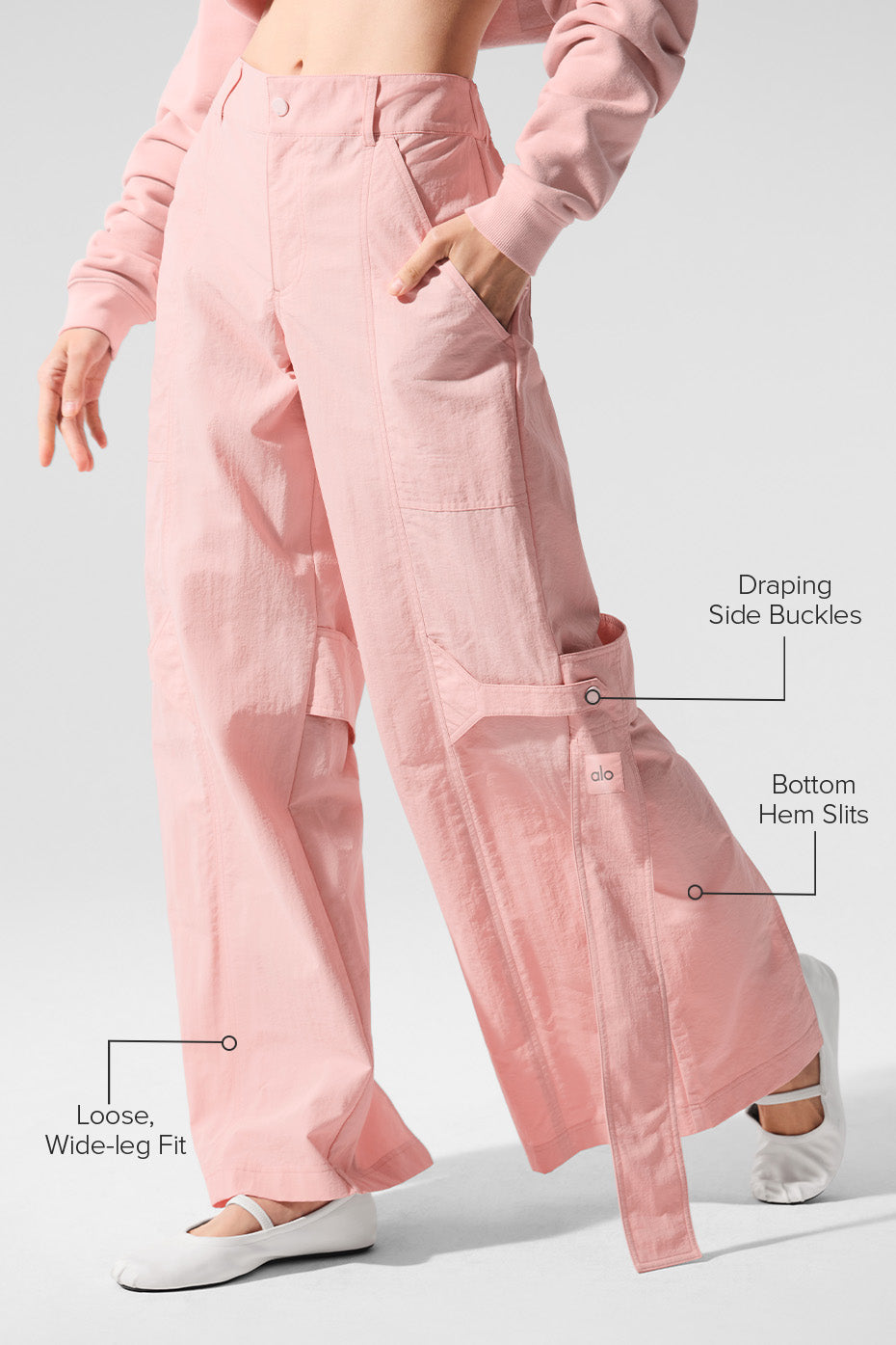 Alo Yoga High-Waist Voyager Trouser Limited Pink Quartz