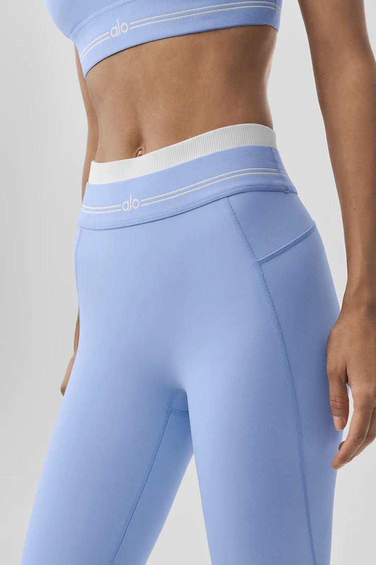 Alo Yoga Airbrush High-Waist 7/8 Better Together Legging  -  Light Provence Blue/White