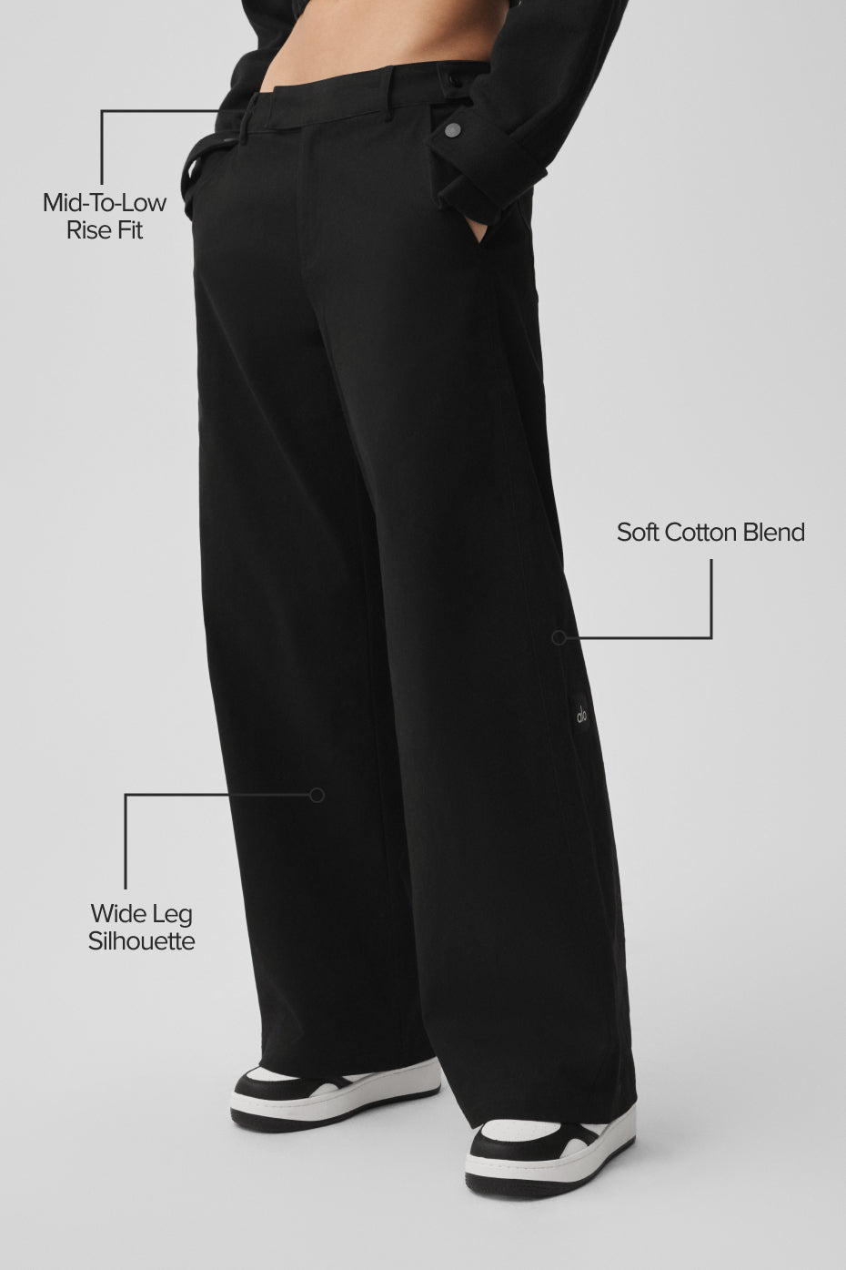 Alo Yoga High Road Straight Leg Pant-Black