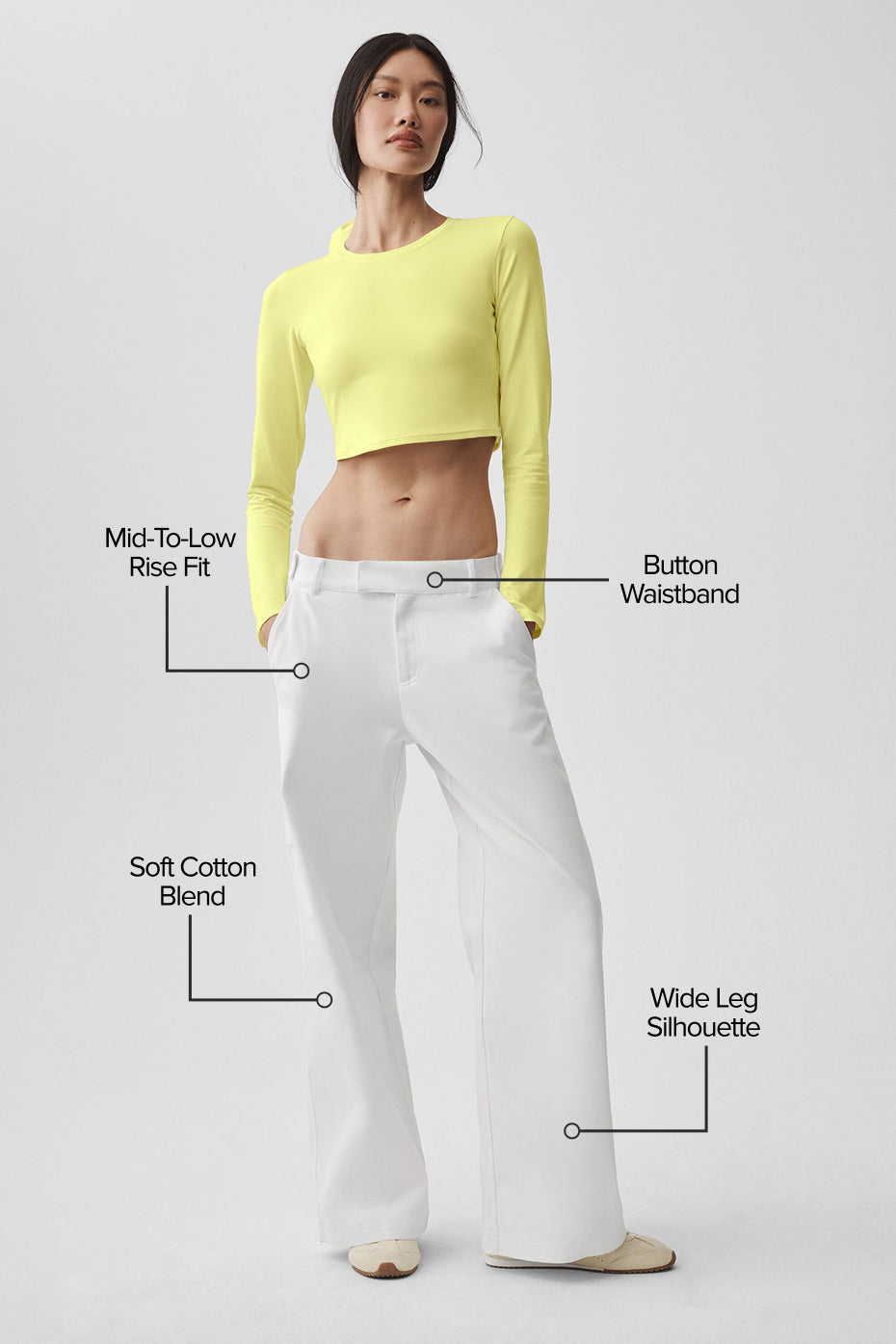 Alo Yoga High Road Straight Leg Pant-White