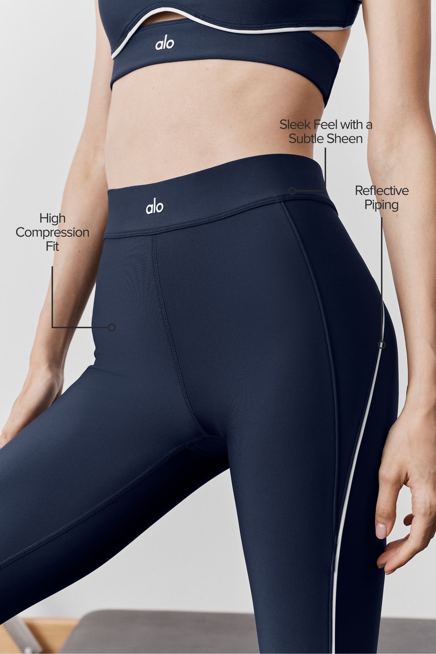 Alo Yoga Airlift High-Waist 7/8 Speedwork Legging- Navy