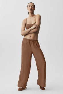 Alo Yoga Semi-Sheer Golden Hour High-Waist Straight Leg Pant-Sun Kissed Brown