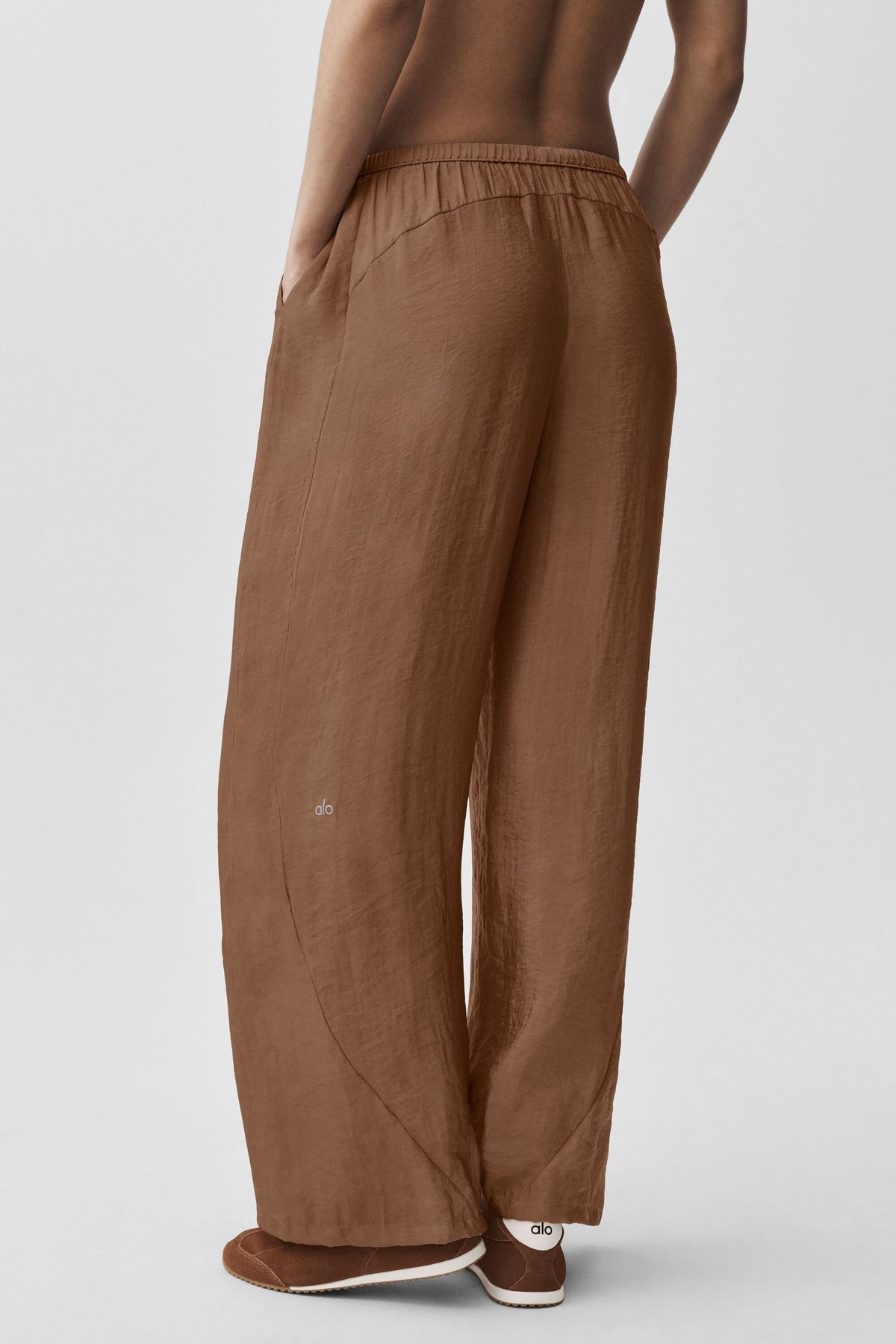 Alo Yoga Semi-Sheer Golden Hour High-Waist Straight Leg Pant-Sun Kissed Brown