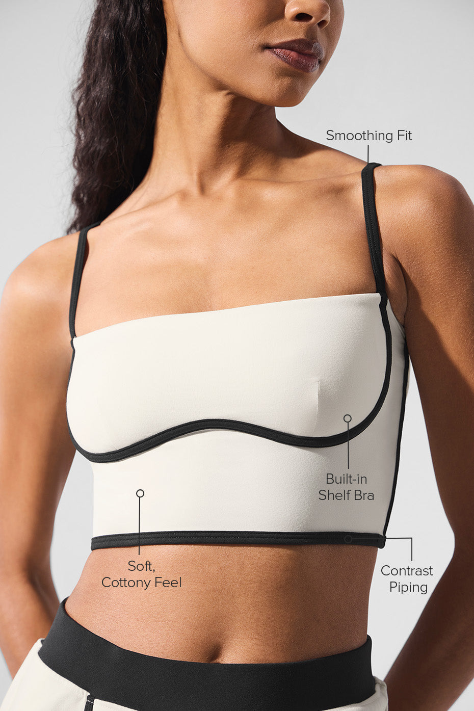 Alo Yoga Airbrush Streamlined Bra Tank - Ivory/Black – Kanadadan