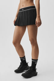 Alo Yoga Low-Rise Amp It Up Tennis Skirt-Black