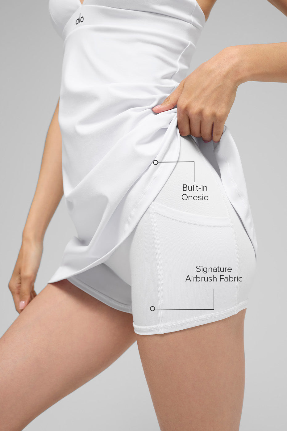 Alo Yoga Airbrush Splendor Dress-White