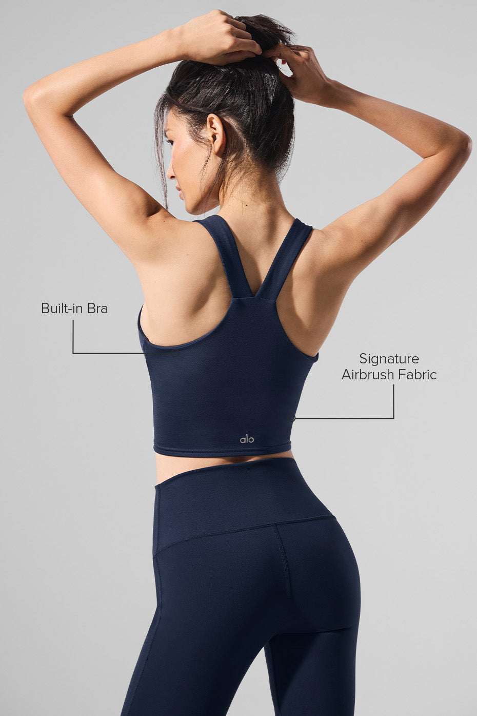 Alo Yoga Airbrush Real Bra Tank- Navy