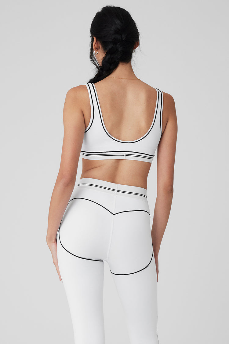 Alo Yoga Airbrush Heart Throb Bra  -  White/Black