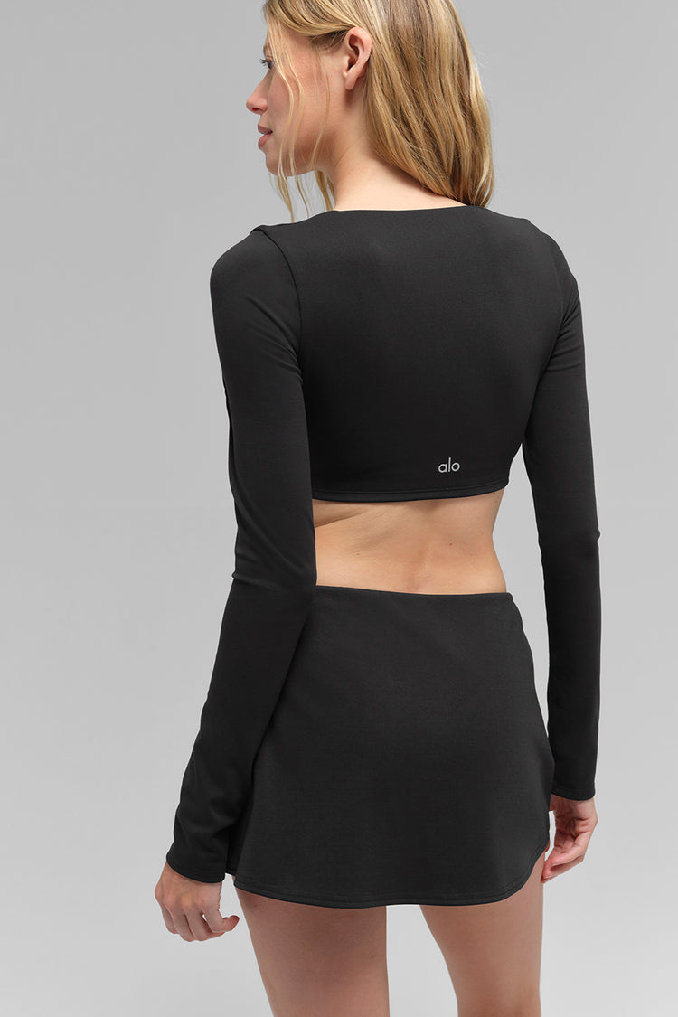 Alo Yoga ALO Softsculpt Precision Long Sleeve Bra  -  Black