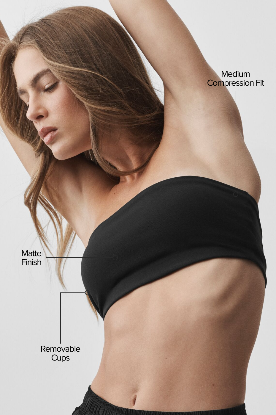 Alo Yoga Airbrush Bandeau Bra-  Black