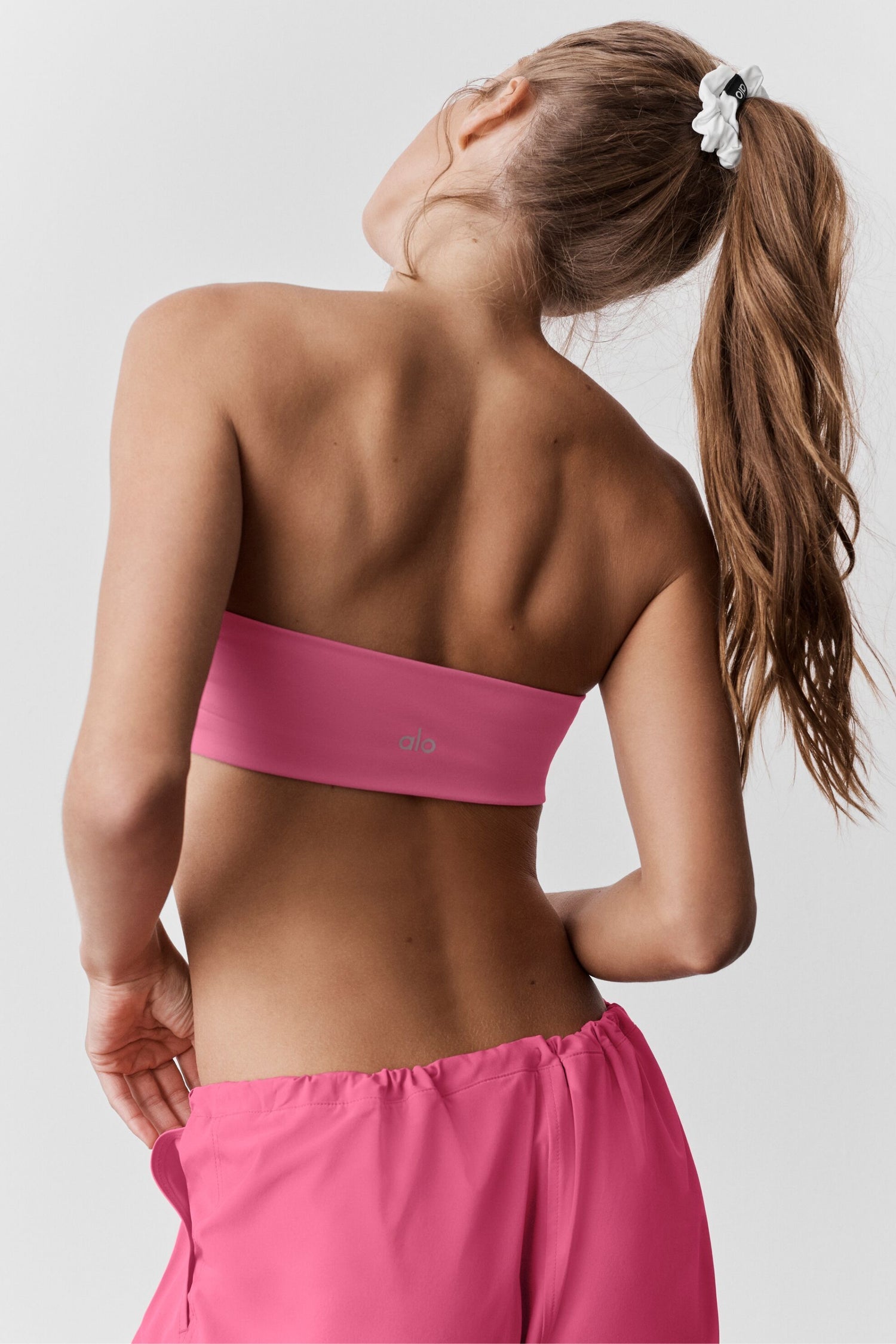 Alo Yoga Airbrush Bandeau Bra-  Paradise Pink