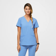 FIGS Casma Three-Pocket Scrub Top™-Ceil Blue