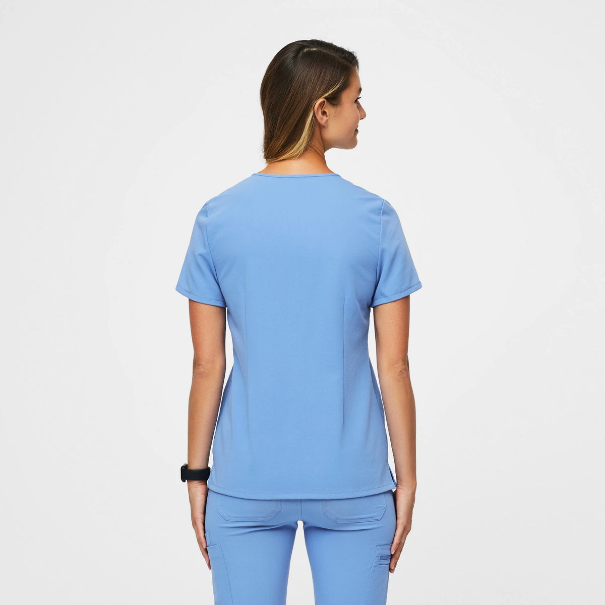 FIGS Casma Three-Pocket Scrub Top™-Ceil Blue